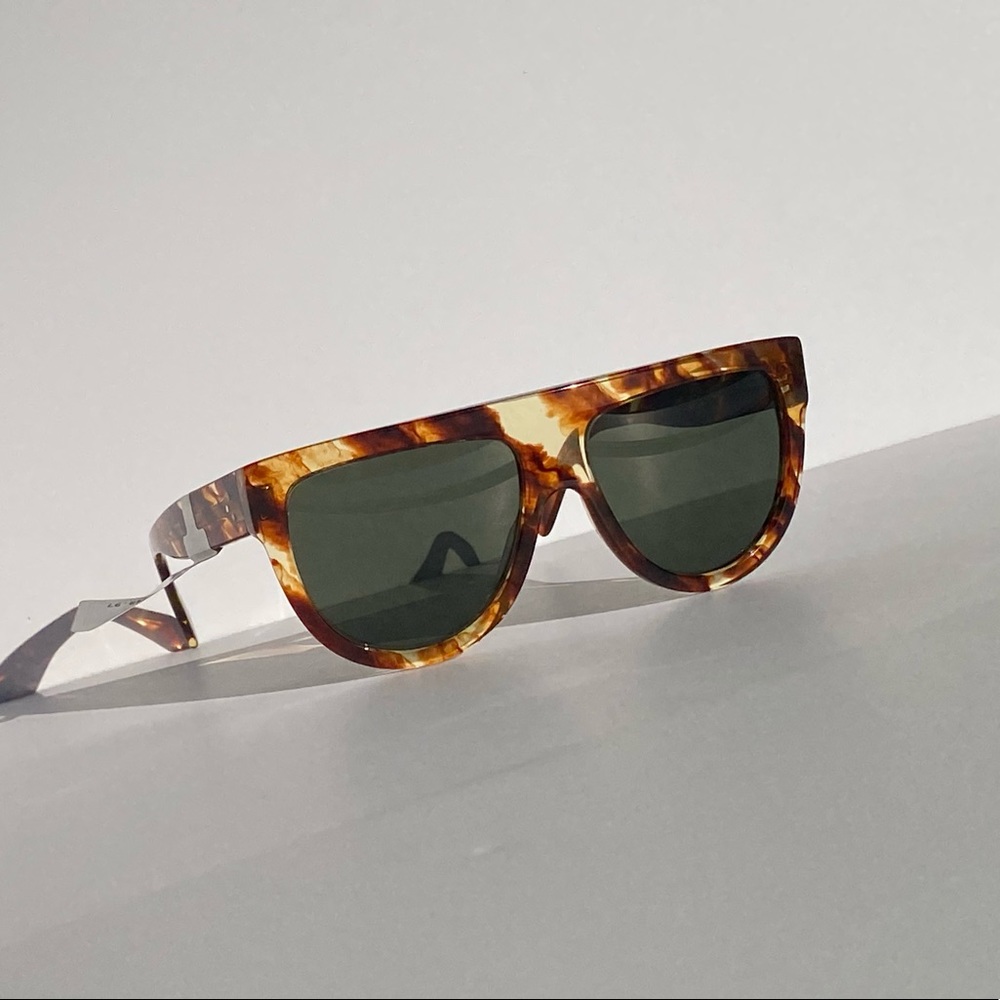 CELINE Flat ZZ Top Tortoise Brown Sunglasses
